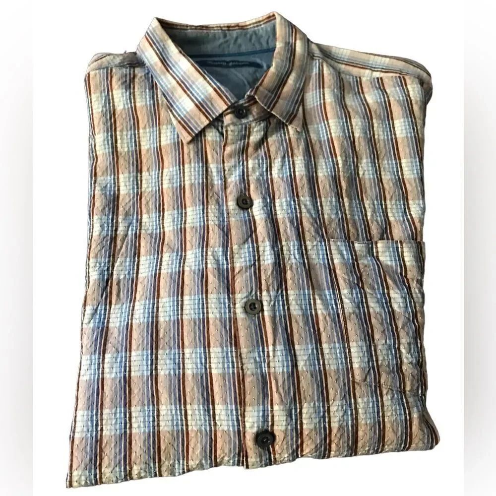 Tommy Bahama size 2XL lux vineyard check plaid shirt new without tags perfect